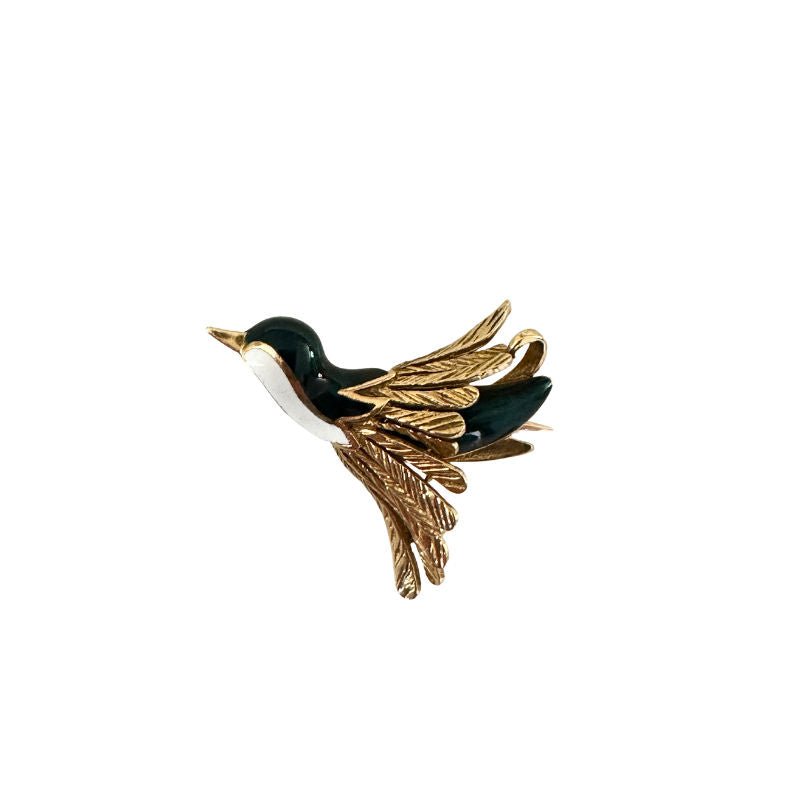 Broche MAUBOUSSIN en or jaune et en émail - Castafiore