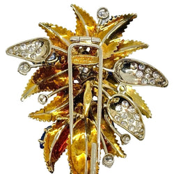 Broche MISSIAGLIA en or jaune, saphirs et diamants - Castafiore