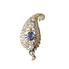 Broche motif cachemire diamants et saphir - Castafiore