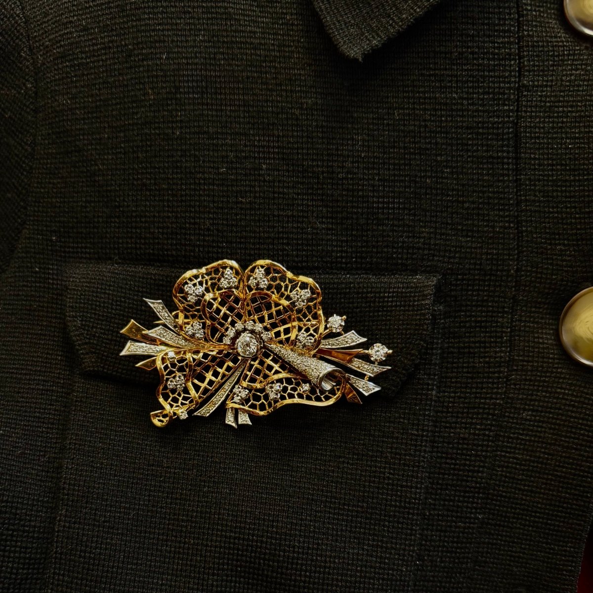 Broche noeud dentelle - Castafiore