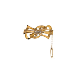 Broche Noeud en or jaune et diamants - Castafiore