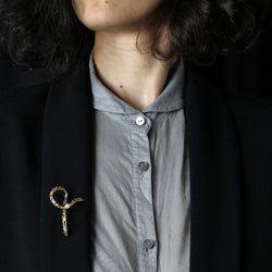 Broche noeud en or rose et perle de culture - Castafiore