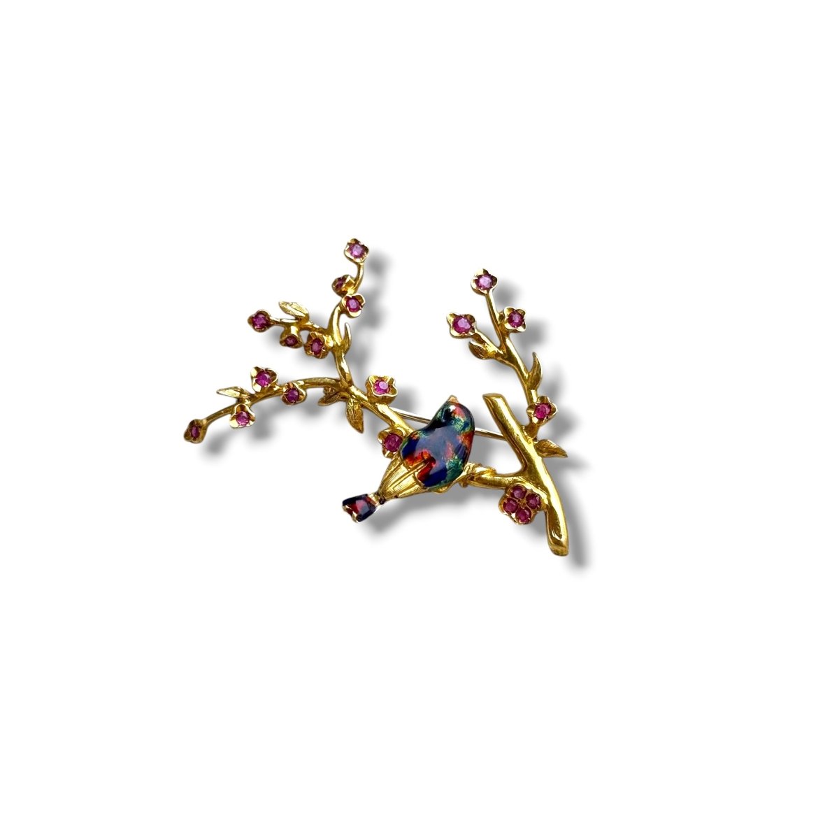 Broche oiseau dans un cerisier - Castafiore