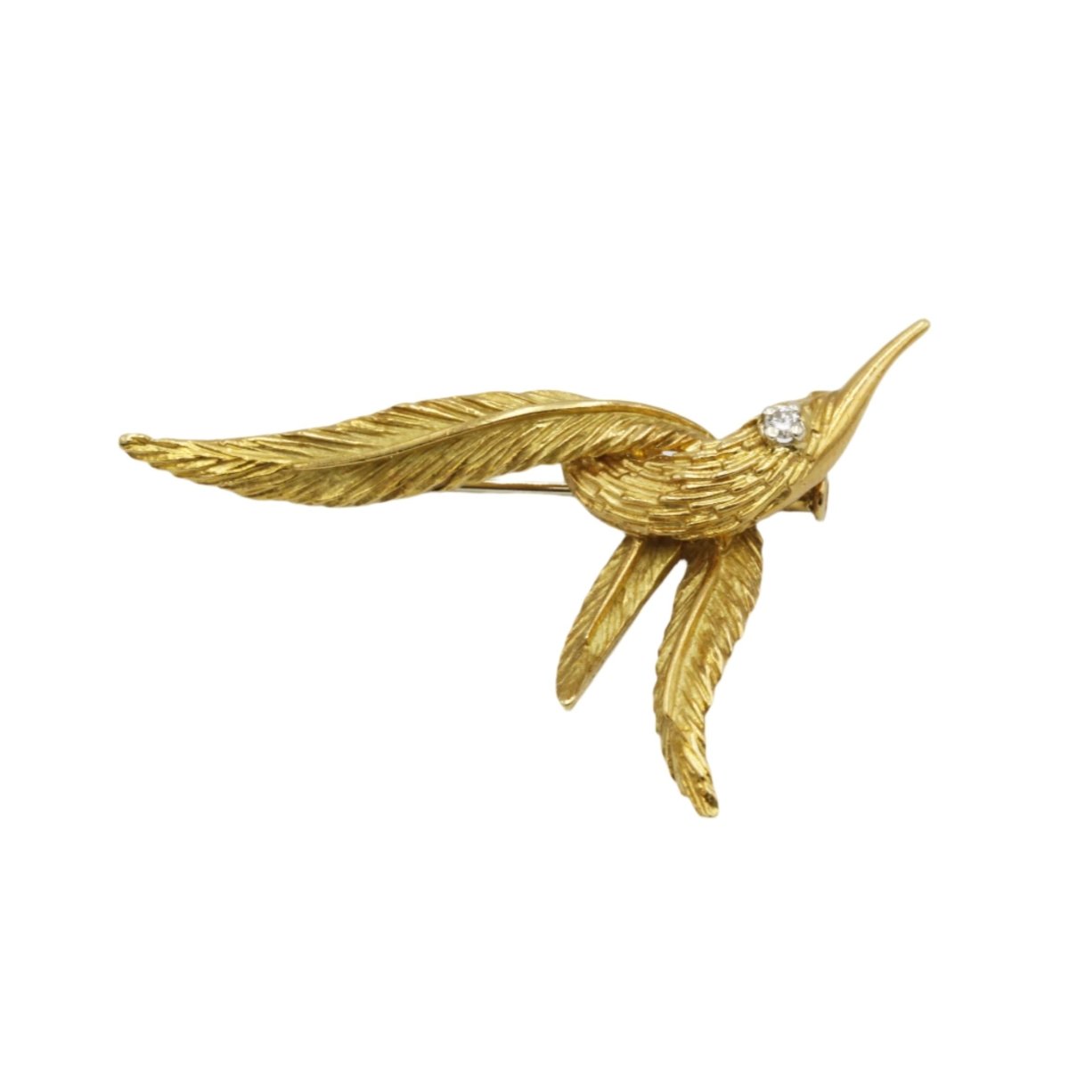 Broche Oiseau en or jaune et diamant - Castafiore