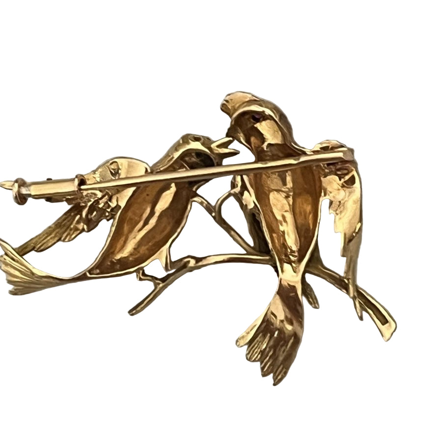 Broche Oiseaux en or jaune - Castafiore