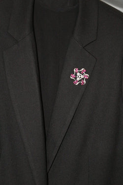 Broche Or Blanc Motif Fleur Tourbillonnant - Castafiore