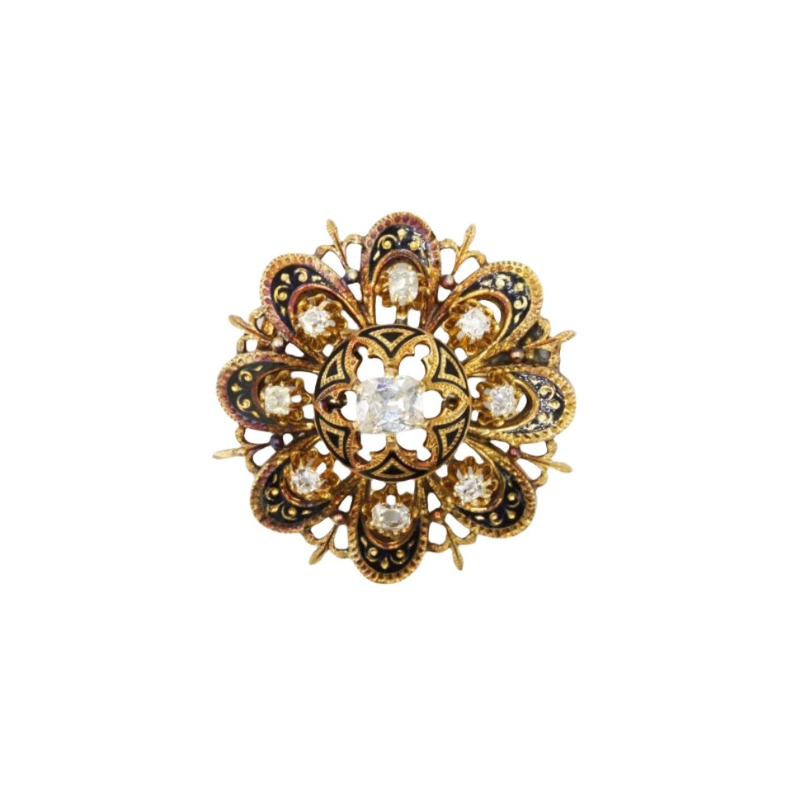 Broche - Or, Email & Diamants - Castafiore