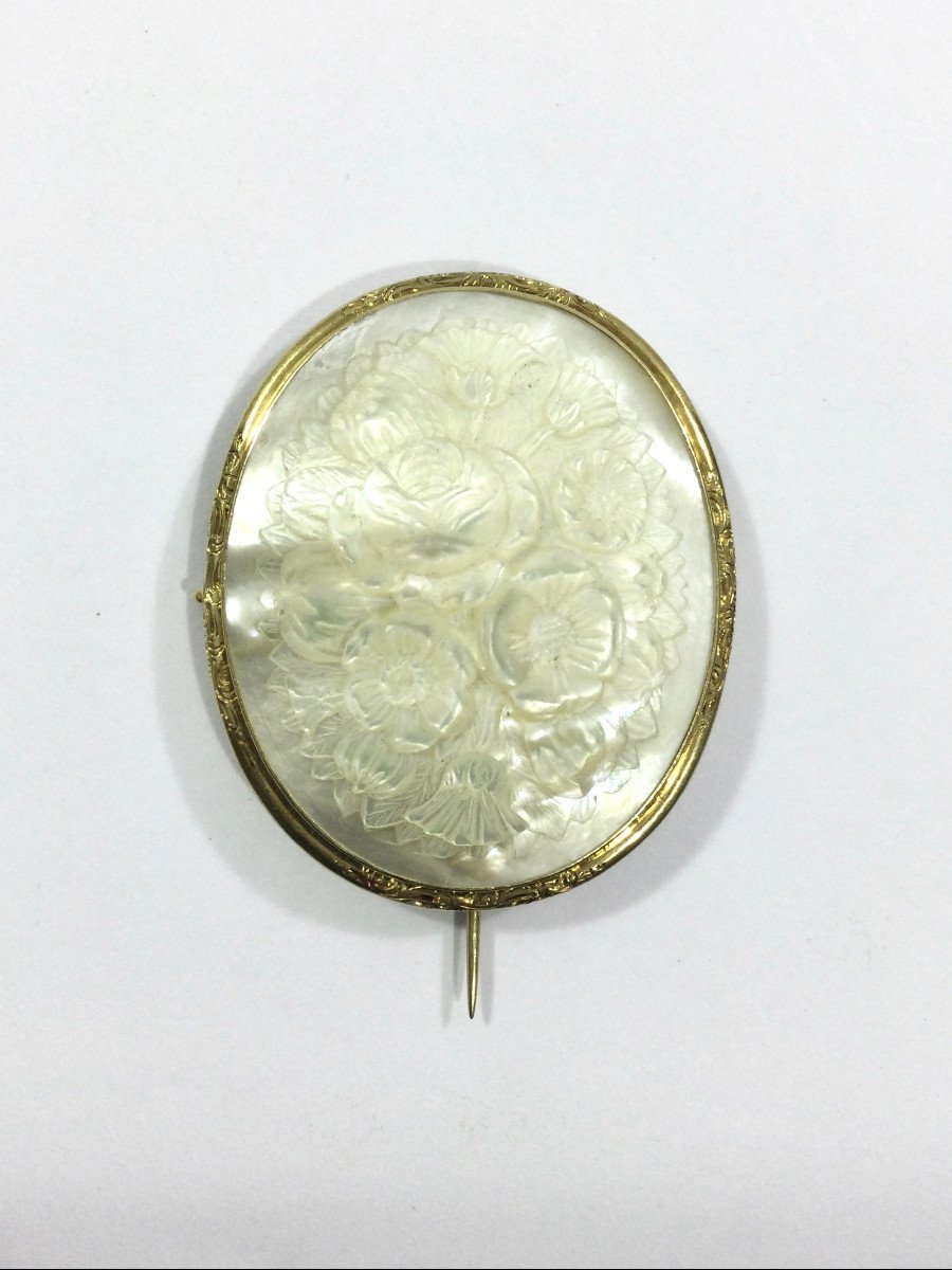 Broche Or Et Nacre - Castafiore