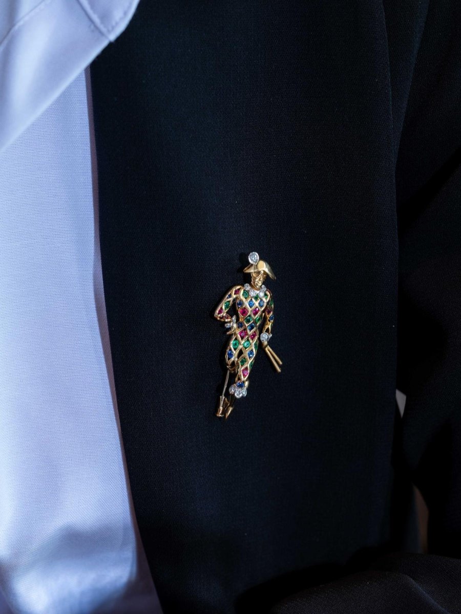 Broche Or jaune Emeraude - Castafiore