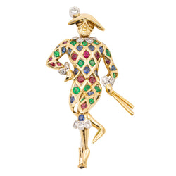 Broche Or jaune Emeraude - Castafiore