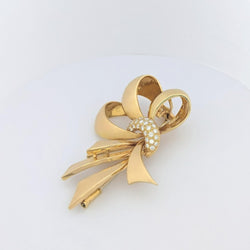 Broche or jaune et diamants - Castafiore