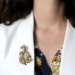 Broche or jaune et diamants vintage - Castafiore