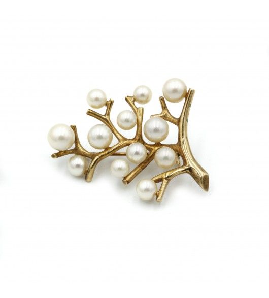 Broche - Or & Perles - Castafiore