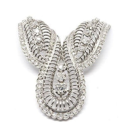 Broche - Or. Platine Et Diamants - Castafiore