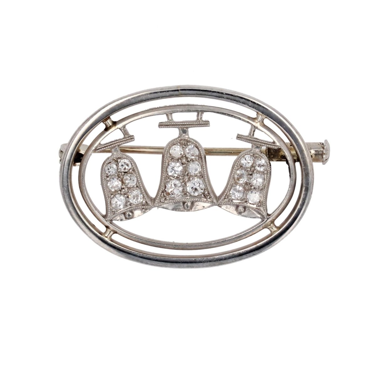 Broche ovale et ses cloches diamantées - Castafiore