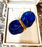 Broche Papillon Lapis - Lazuli Jaspe Or Jaune 18 Carats - Castafiore