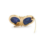 Broche Papillon Lapis - Lazuli Jaspe Or Jaune 18 Carats - Castafiore