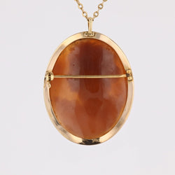 Broche pendentif camée en or jaune - Castafiore