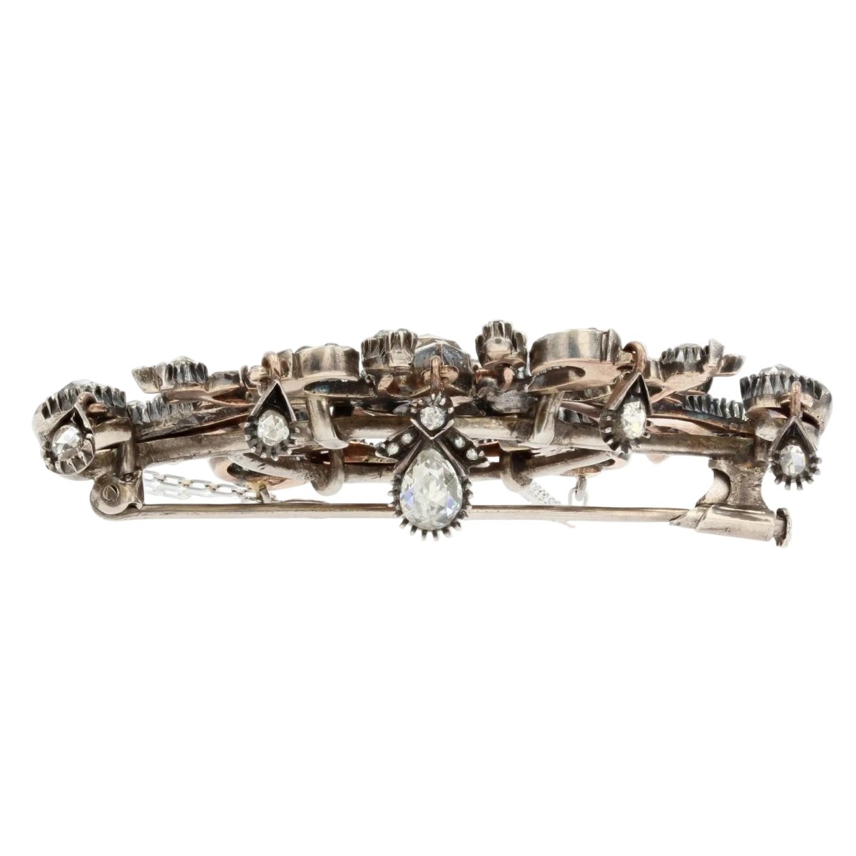 Broche Pendentif en or blanc, or rose, argent et diamants - Castafiore