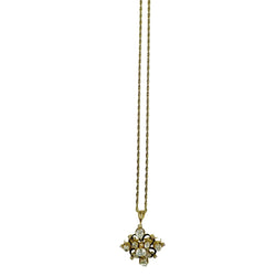Broche Pendentif en or jaune, émail et diamants - Castafiore