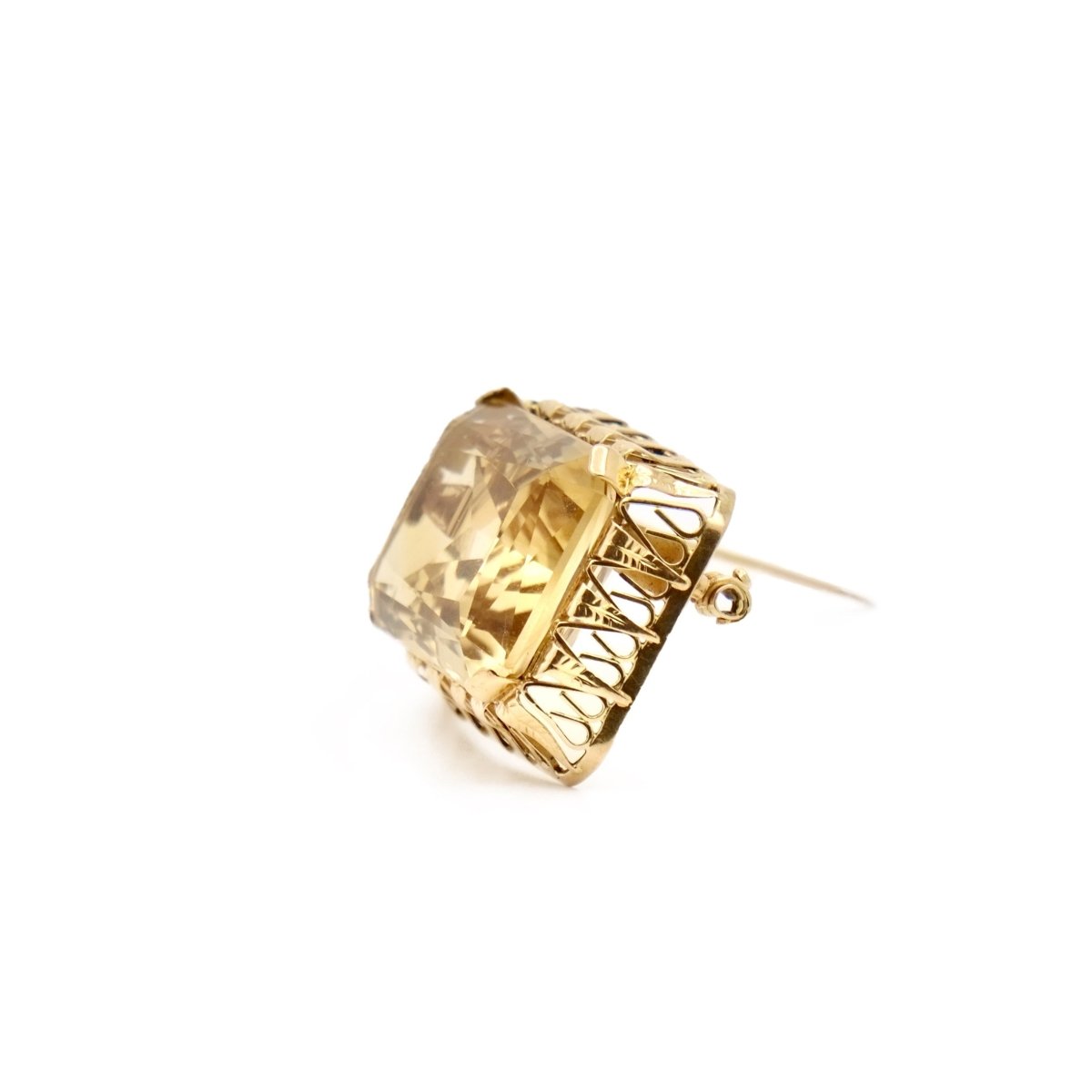 Broche pendentif en or jaune et citrine - Castafiore