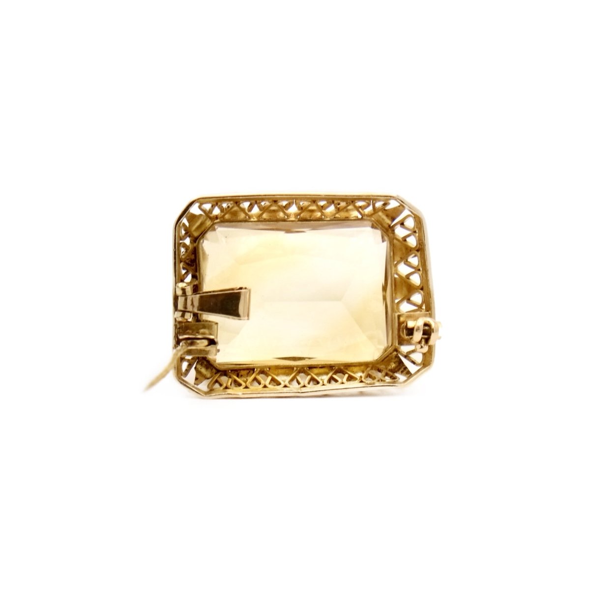 Broche pendentif en or jaune et citrine - Castafiore