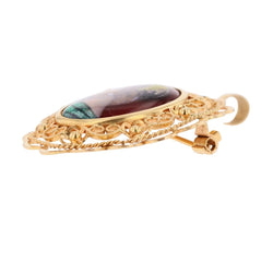 Broche Pendentif en or jaune et émail - Castafiore