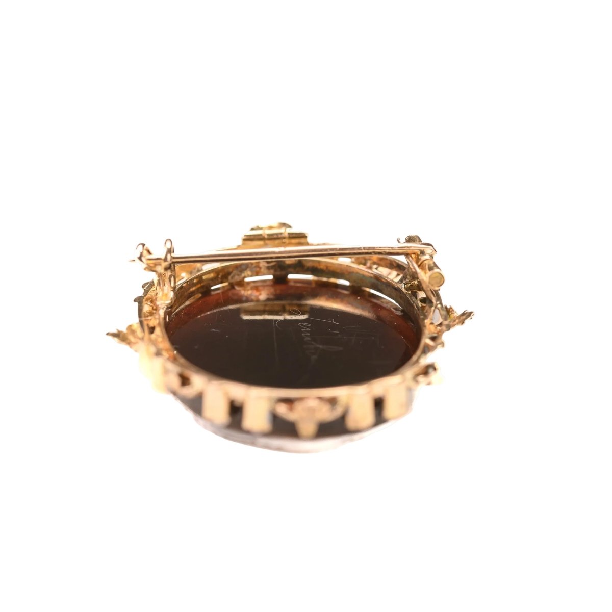 Broche Pendentif en or jaune, or rose, agate et diamants - Castafiore