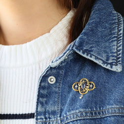 Broche Pendentif en or jaune, perle et diamants - Castafiore