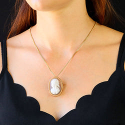 Broche Pendentif en or rose, camée et agate - Castafiore