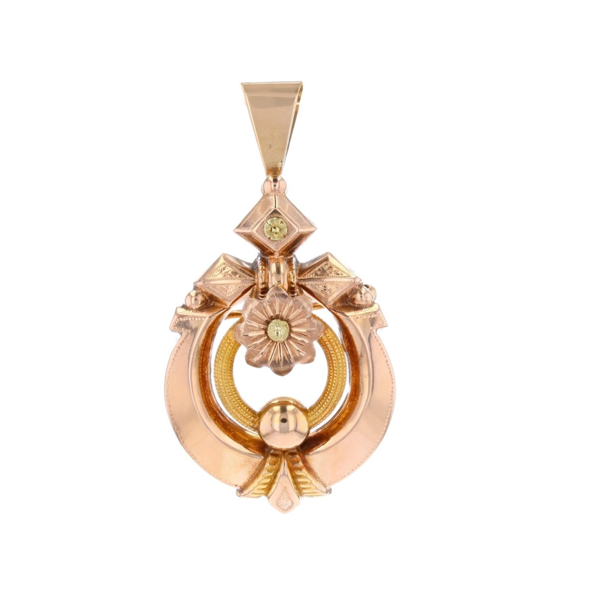 Broche Pendentif en or rose et or vert - Castafiore