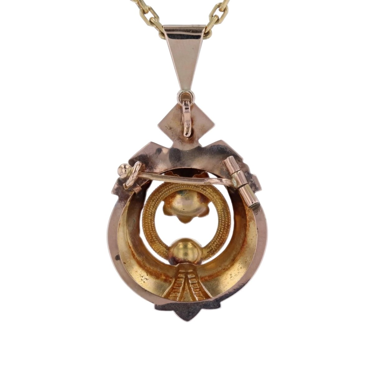 Broche Pendentif en or rose et or vert - Castafiore