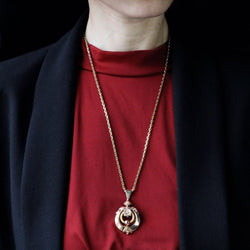 Broche Pendentif en or rose et or vert - Castafiore