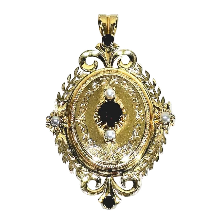 Broche pendentif en or rose, Napoléon III - Castafiore