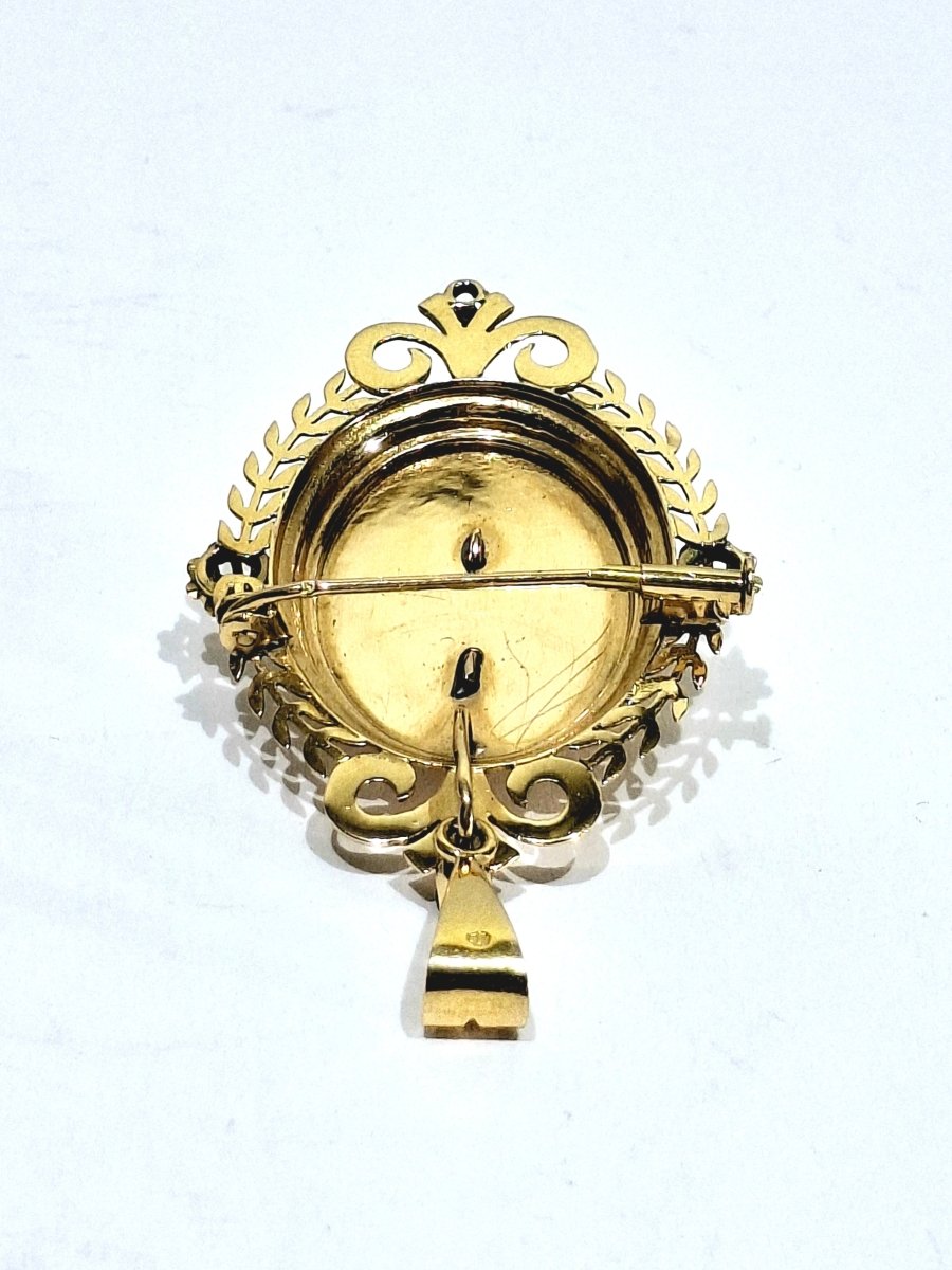 Broche pendentif en or rose, Napoléon III - Castafiore