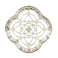Broche perles fines et diamants Belle Epoque - Castafiore