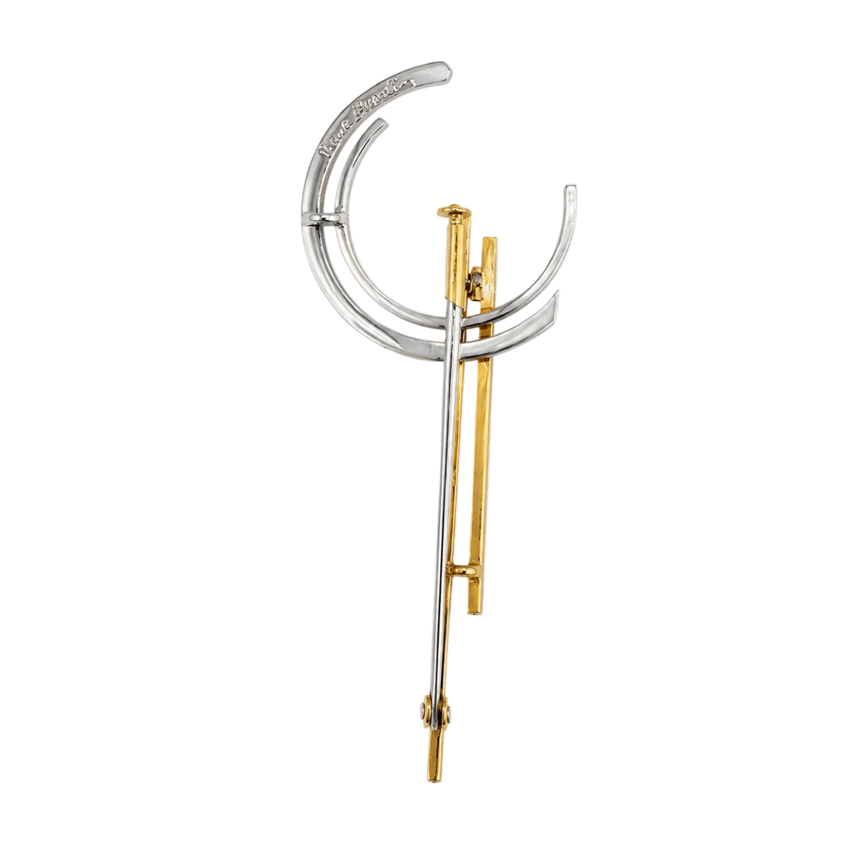 Broche PIERRE CARDIN en or blanc, or jaune et diamant - Castafiore