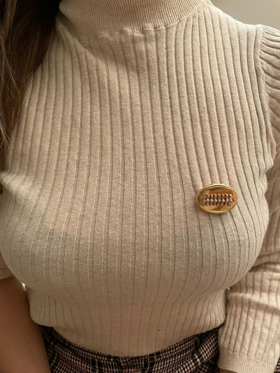 Broche Porte Photo En Or Rose - Castafiore