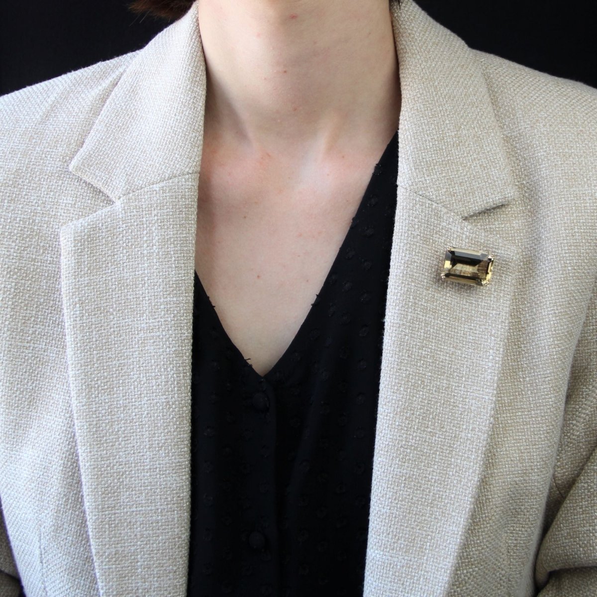 Broche rétro citrine - Castafiore