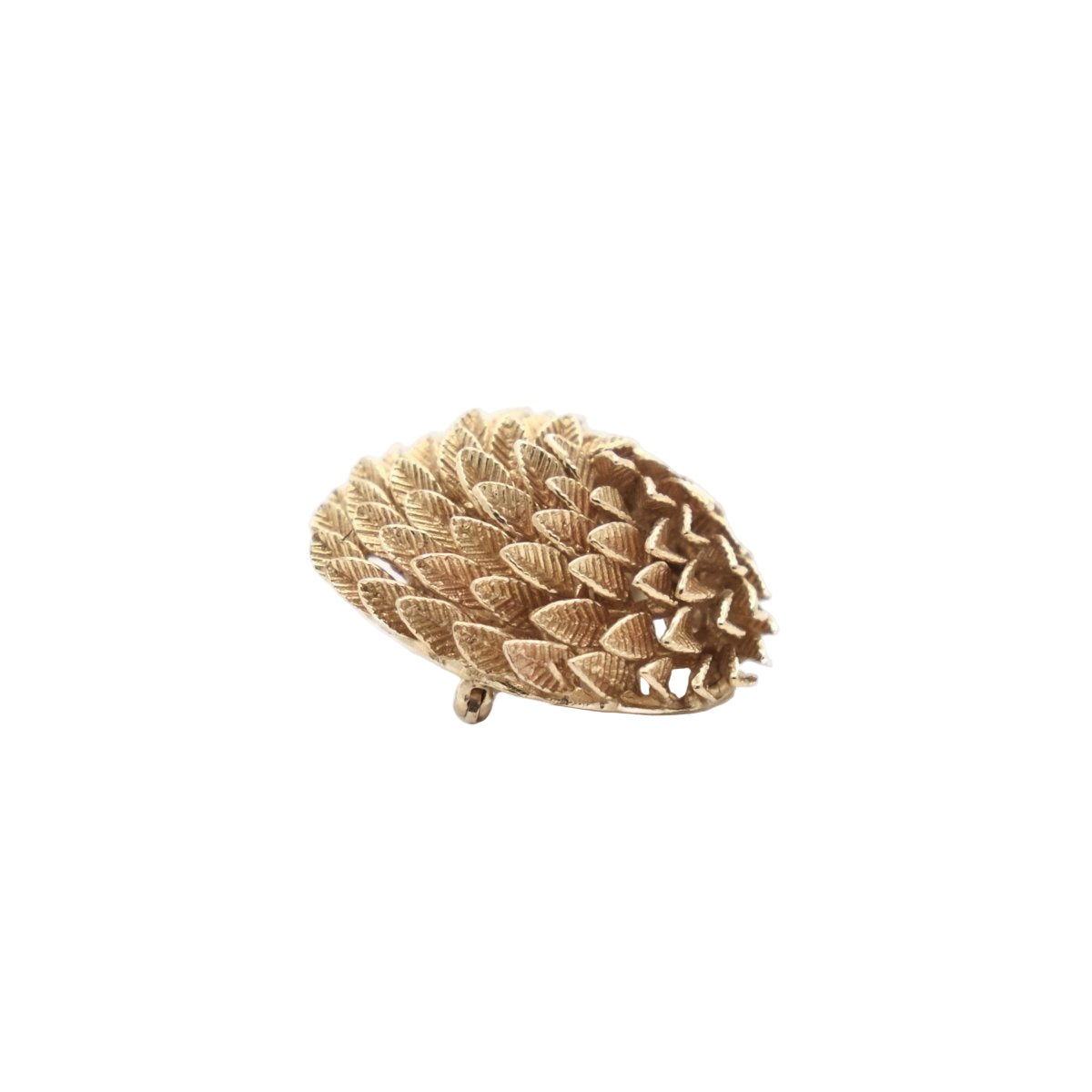 Broche ronde "Feuillage" en or jaune - Castafiore