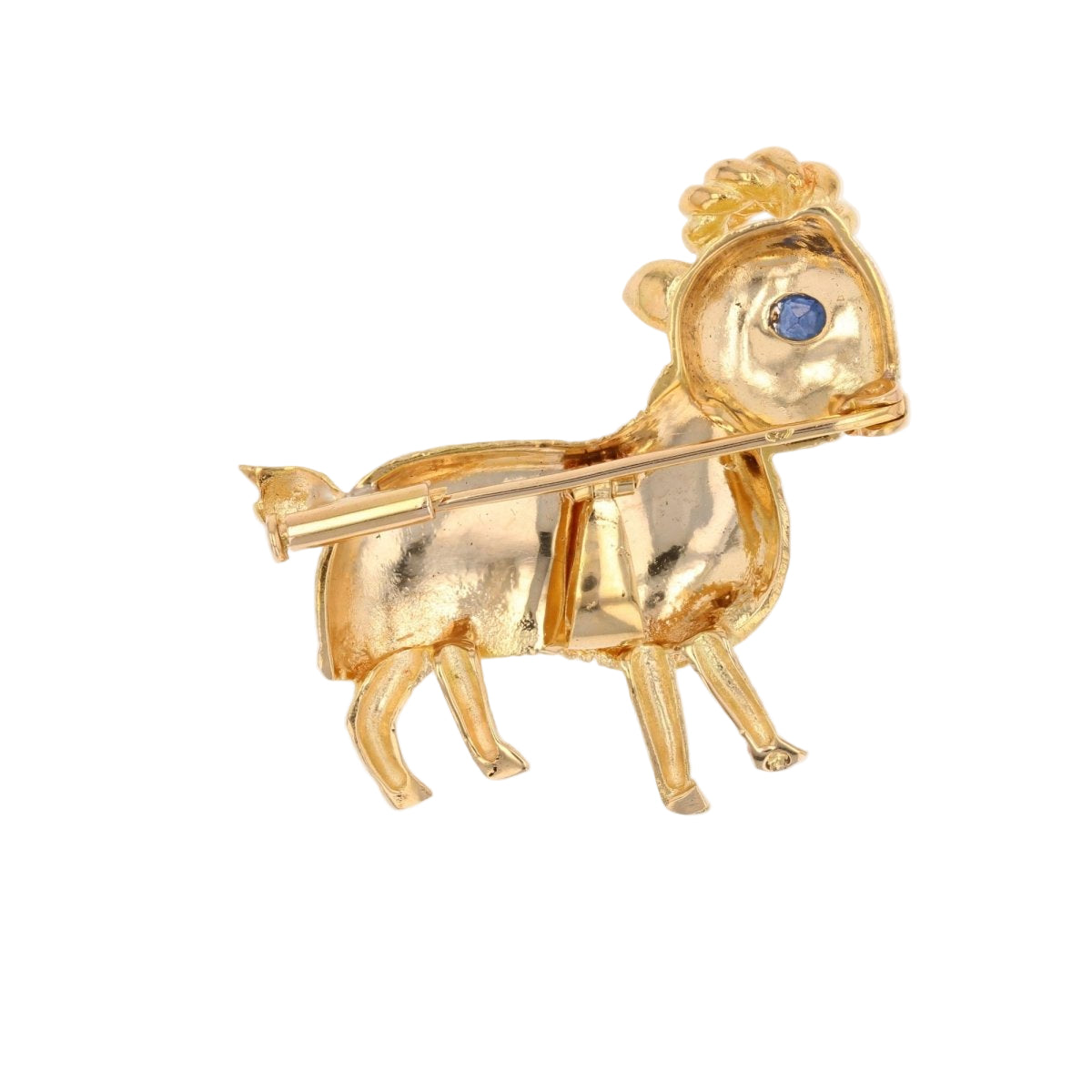 Broche Saphir bélier en or jaune - Castafiore