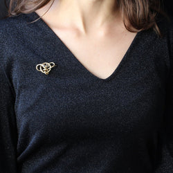 Broche serpent ancienne or et saphir - Castafiore