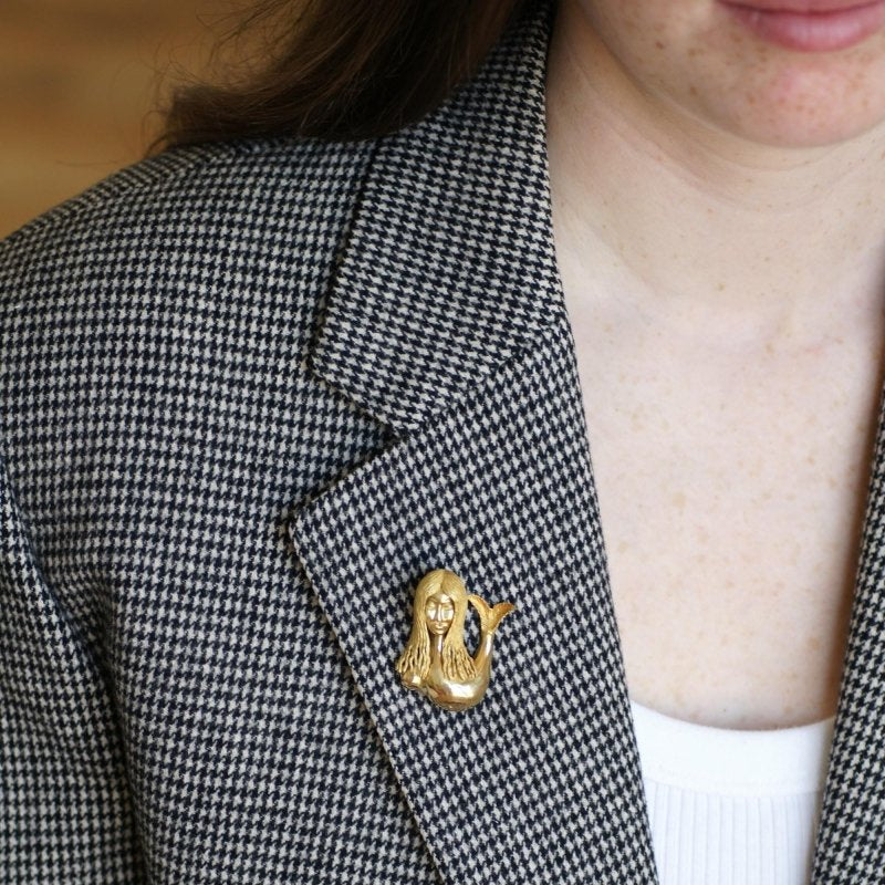 Broche Sirène Jean Cocteau pour Fred en Or Jaune - Castafiore