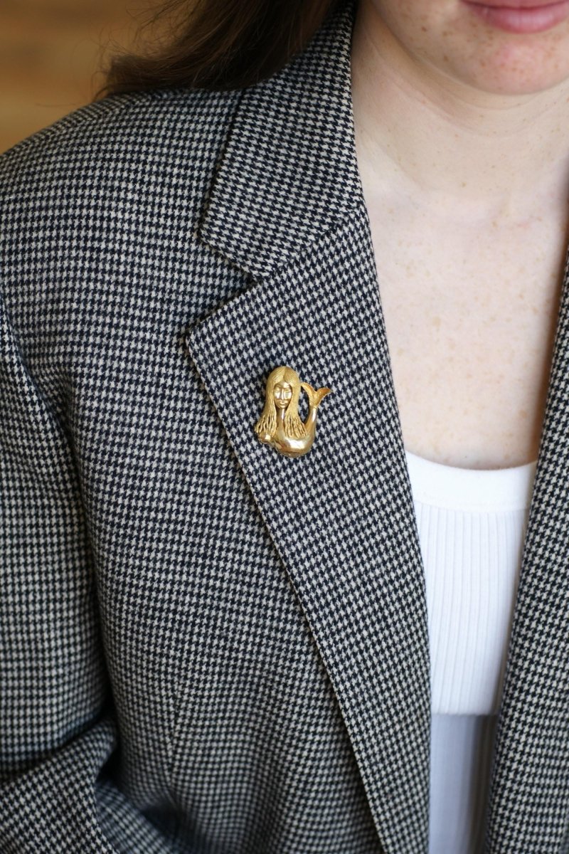 Broche Sirène Jean Cocteau pour Fred en Or Jaune - Castafiore