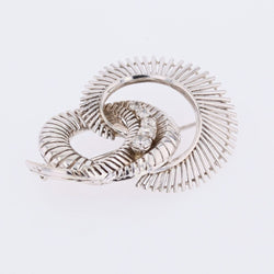 Broche spirale en or blanc et diamants - Castafiore