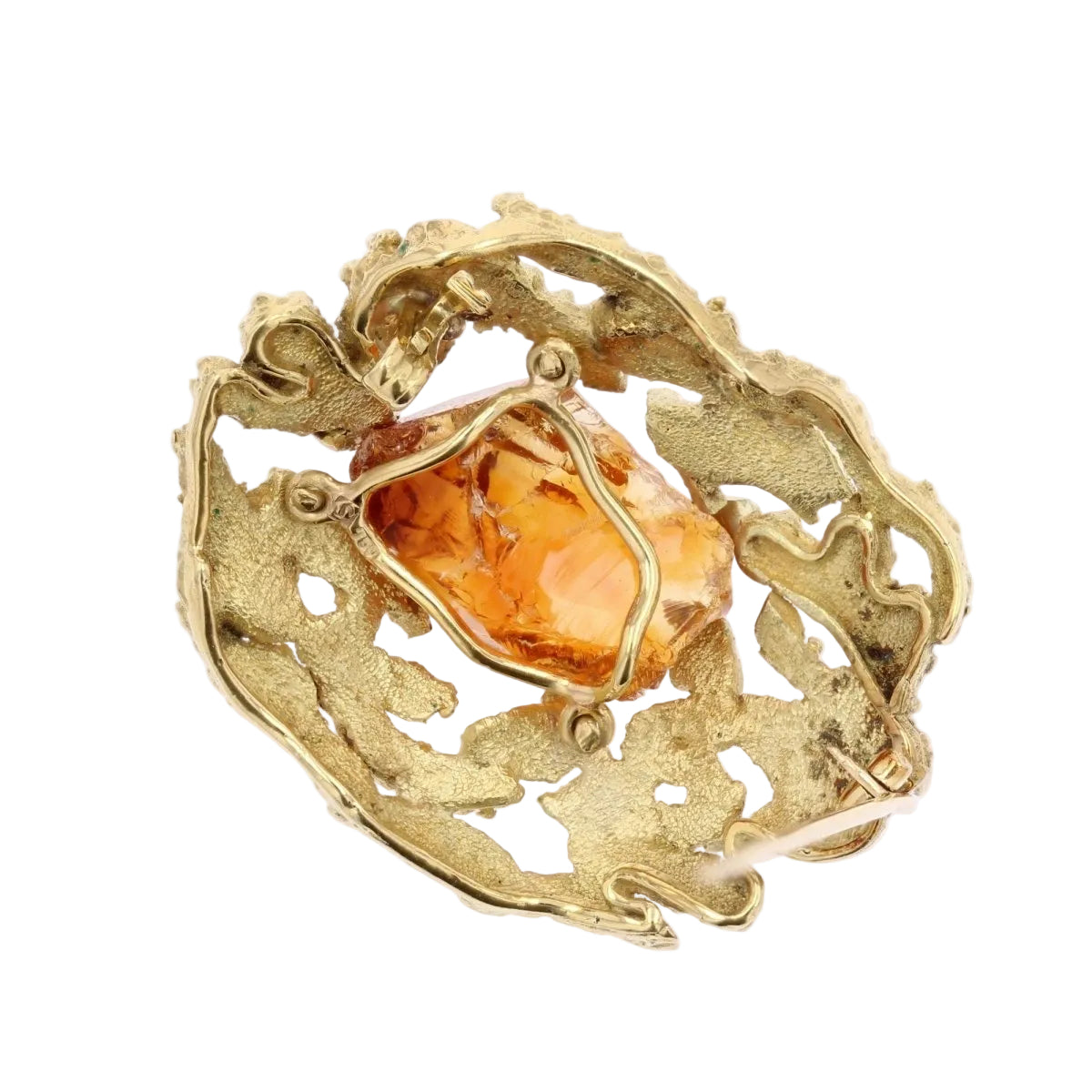 Broche STERN Citrine brute en or jaune - Castafiore