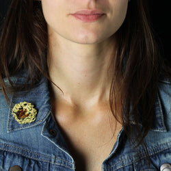 Broche STERN Citrine brute en or jaune - Castafiore