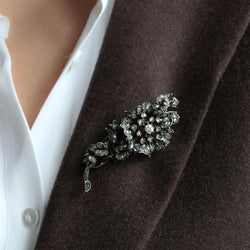 Broche trembleuse or argent diamants taille ancienne - Castafiore