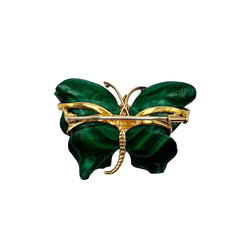 Broche VAN CLEEF & ARPELS en or jaune, malachite et diamants