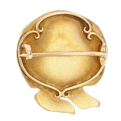 Broche VAN DER STRAETEN Femme au foulard en or jaune - Castafiore